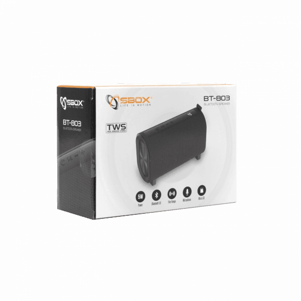 SBOX Black Bluetooth Speaker BT-803 - GameStore.mt | Powered by Flutisat