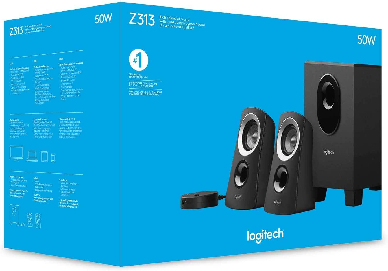 Logitech Z313 2.1 Multimedia Speaker System with Subwoofer 50W - GameStore.mt | Powered by Flutisat