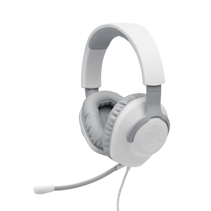 JBL Quantum 100 (White) - Wired Over-Ear Gaming Headphones - GameStore.mt | Powered by Flutisat