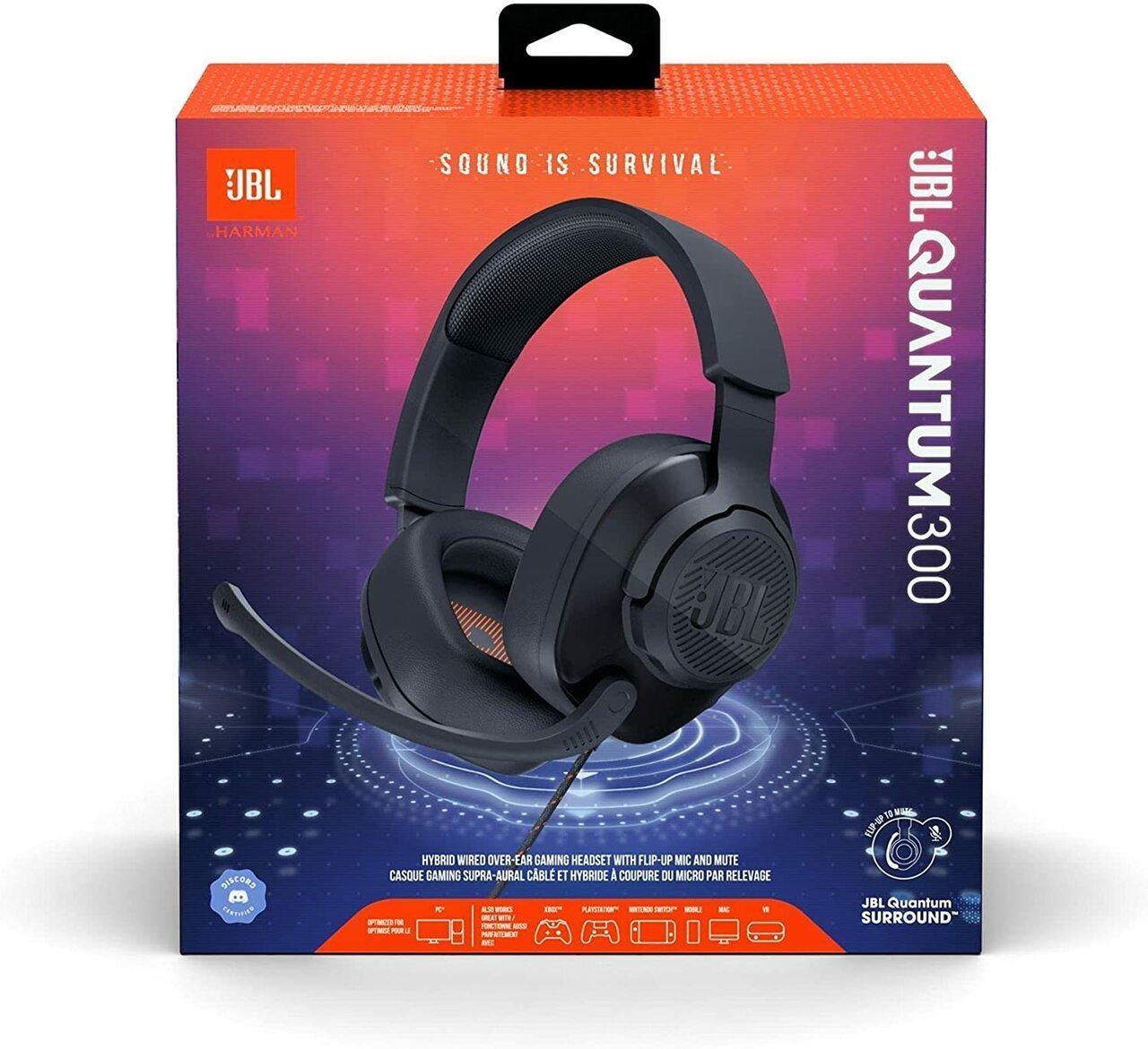 JBL Quantum 300 - Wired Over-Ear Gaming Headphones 