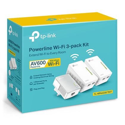 TP-Link Powerline 600 Wi-Fi 3-pack Kit TL-WPA4220 TKIT