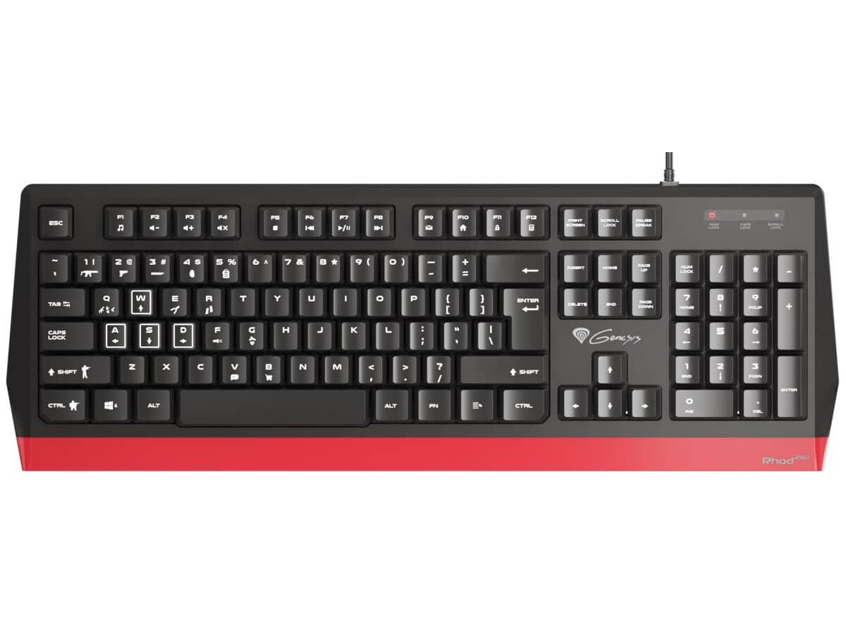 Genesis RHOD 250 Gaming Keyboard (US Layout) - Red - GameStore.mt