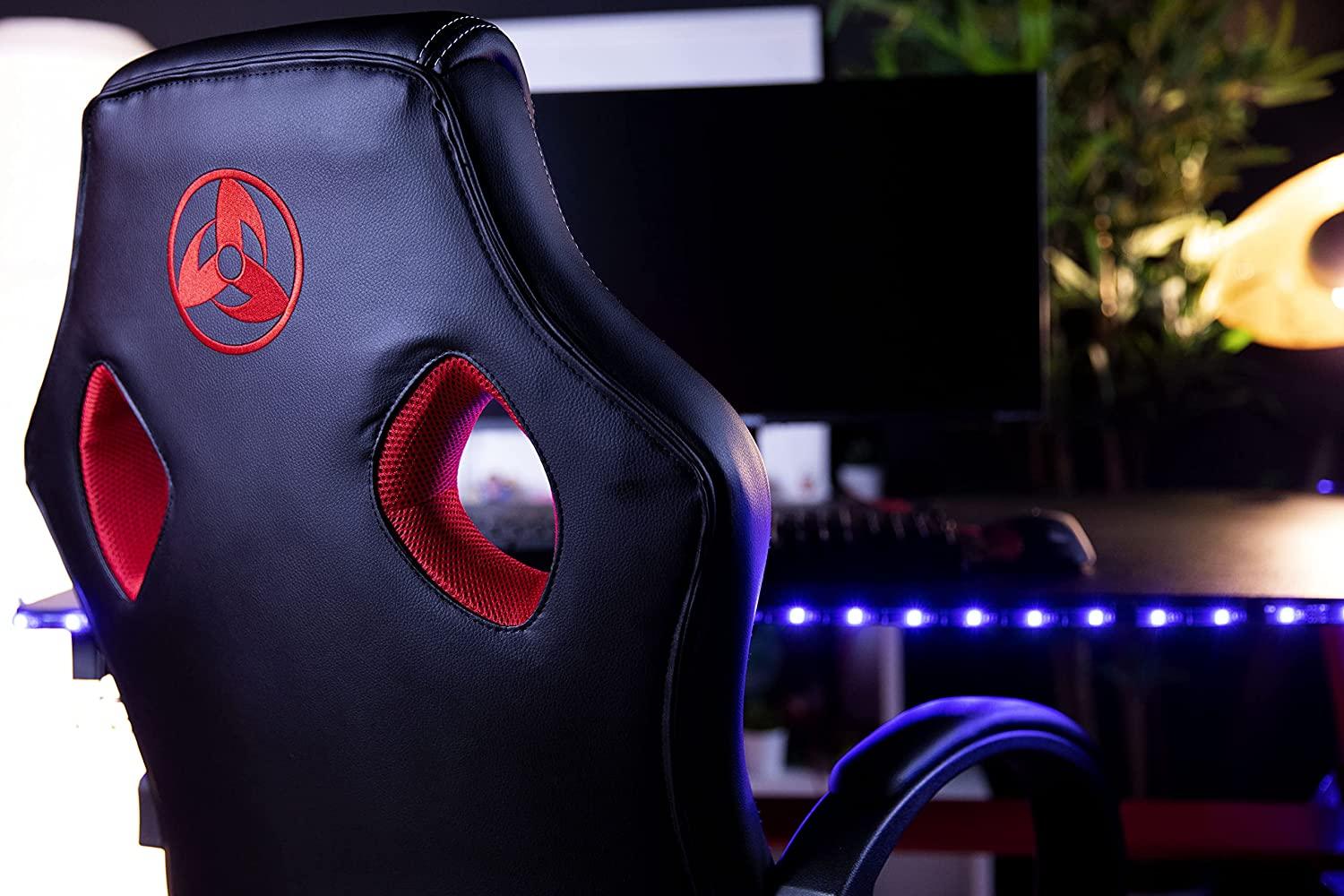 KONIX Naruto Shippuden Junior Gaming Chair (Black/Red) - GameStore.mt