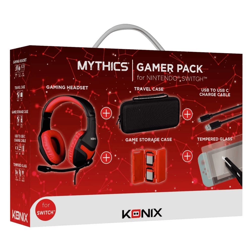 Konix Mythics Nintendo Switch Full Gamer Pack Set Headphones, Case, Cover, Cable - GameStore.mt | Powered by Flutisat