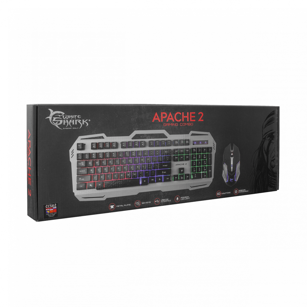 White Shark Apache 2 RGB Gaming Keyboard and Mouse - GameStore.mt