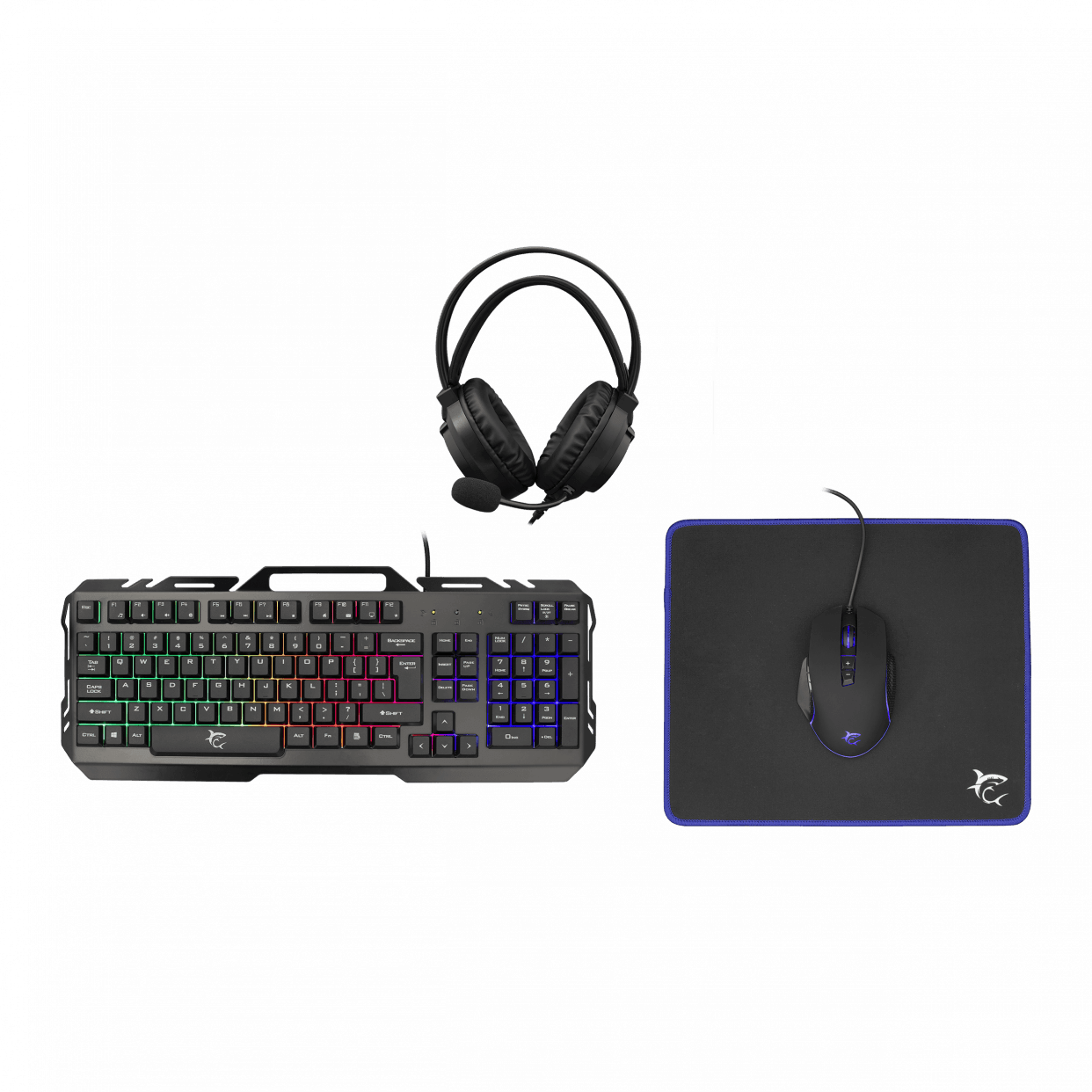 White Shark Cheyenne 4 in 1 Combo (US Keyboard, Headset, Mouse, Mousepad) - GameStore.mt