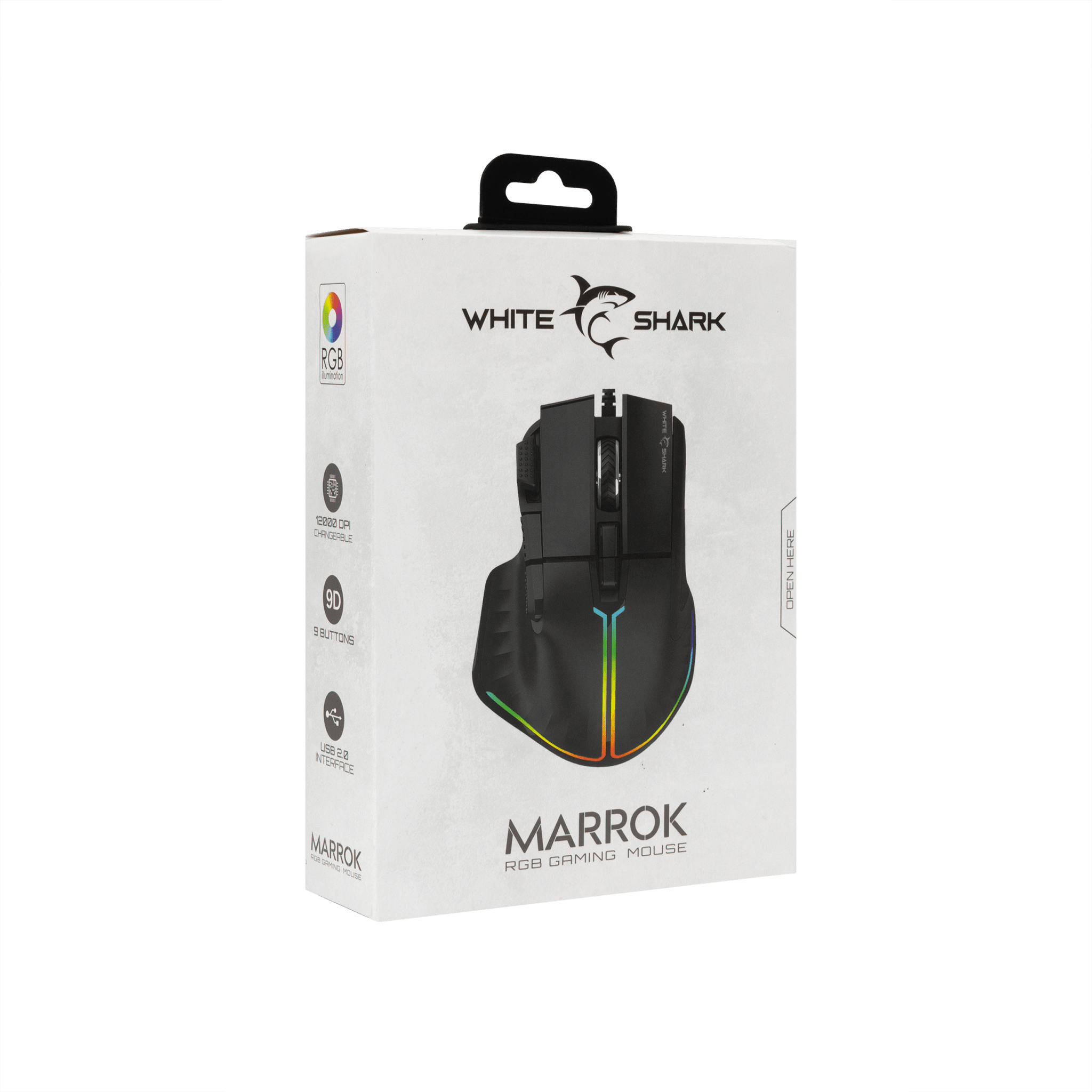 White Shark MARROK RGB Gaming Mouse - Black - GameStore.mt